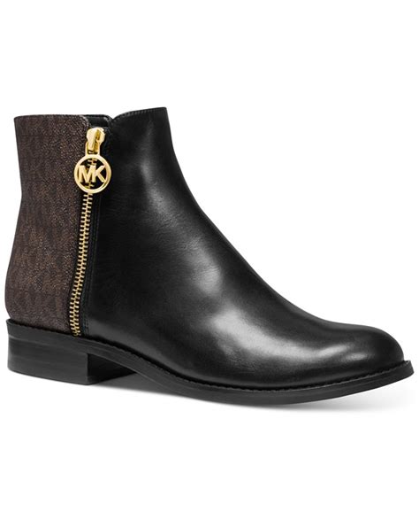 michael michael kors lainey leather flat booties|Michael Michael Kors Leather Lainey Flat Booties .